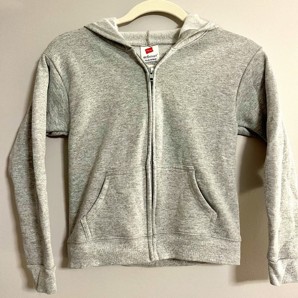 Grey Hanes Full Zip Sweatshirt